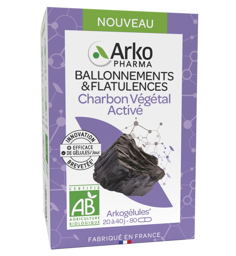 Arkogélules Charbon Végétal Activé Bio 80 Gélules